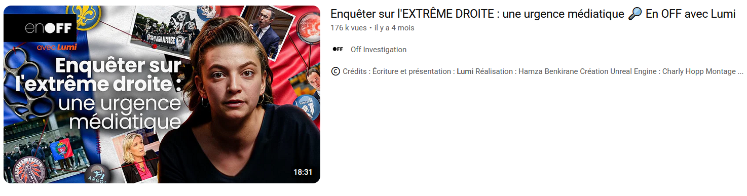 Enquêter sur l’extrême-droite : une urgence médiatique, Off investigation